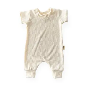 Cream Checkers Harem Romper