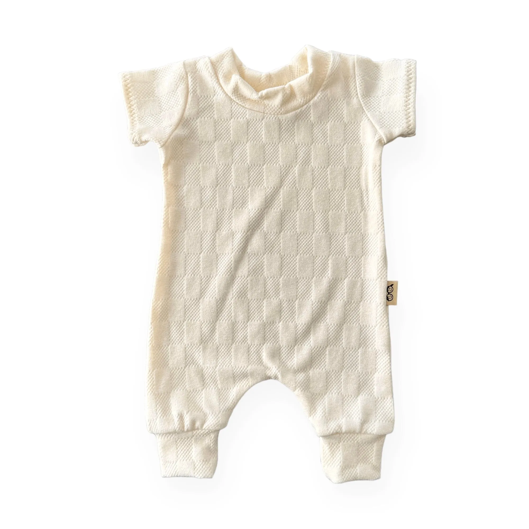 Cream Checkers Harem Romper