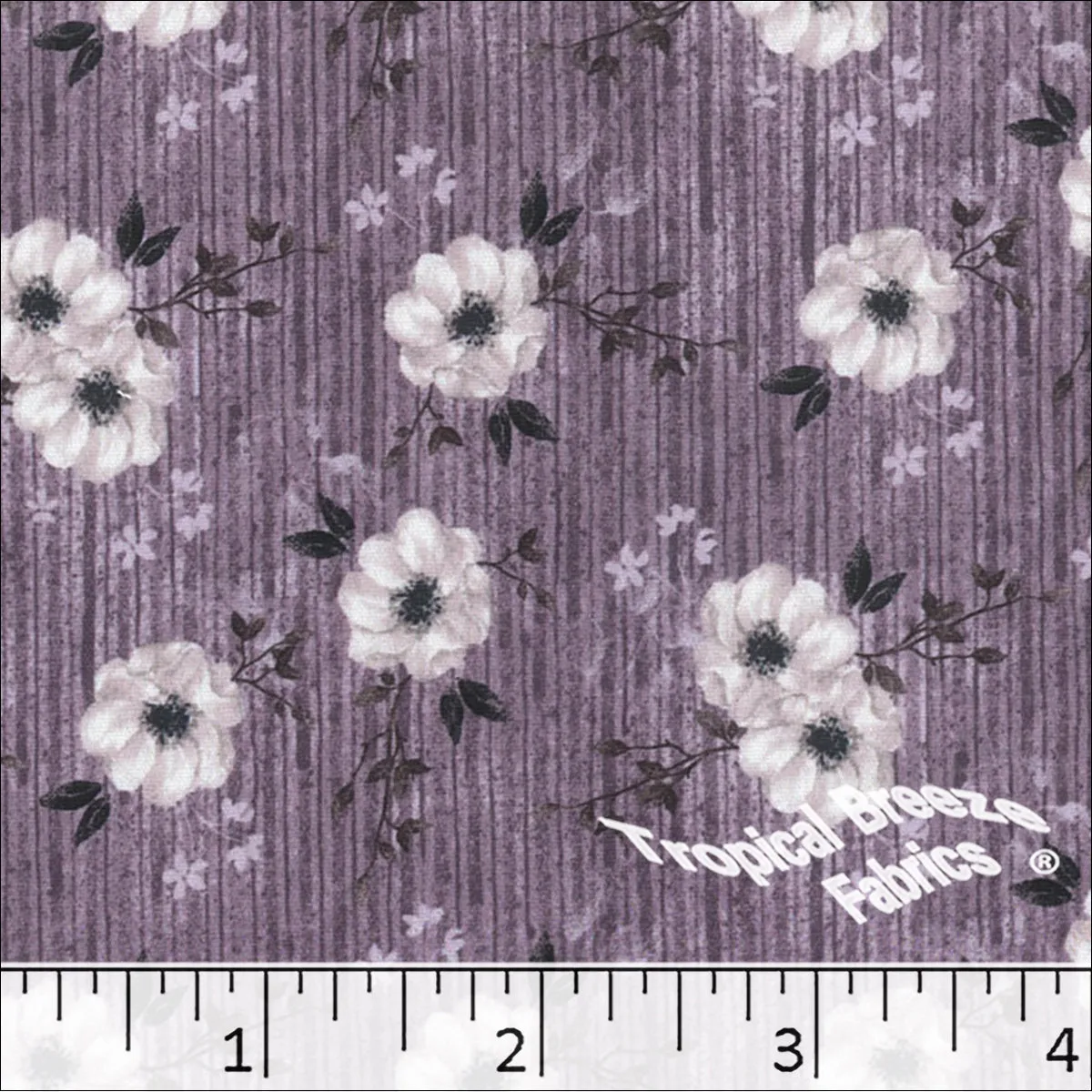 Crinkle Creme Floral Print Polyester Fabric 042511