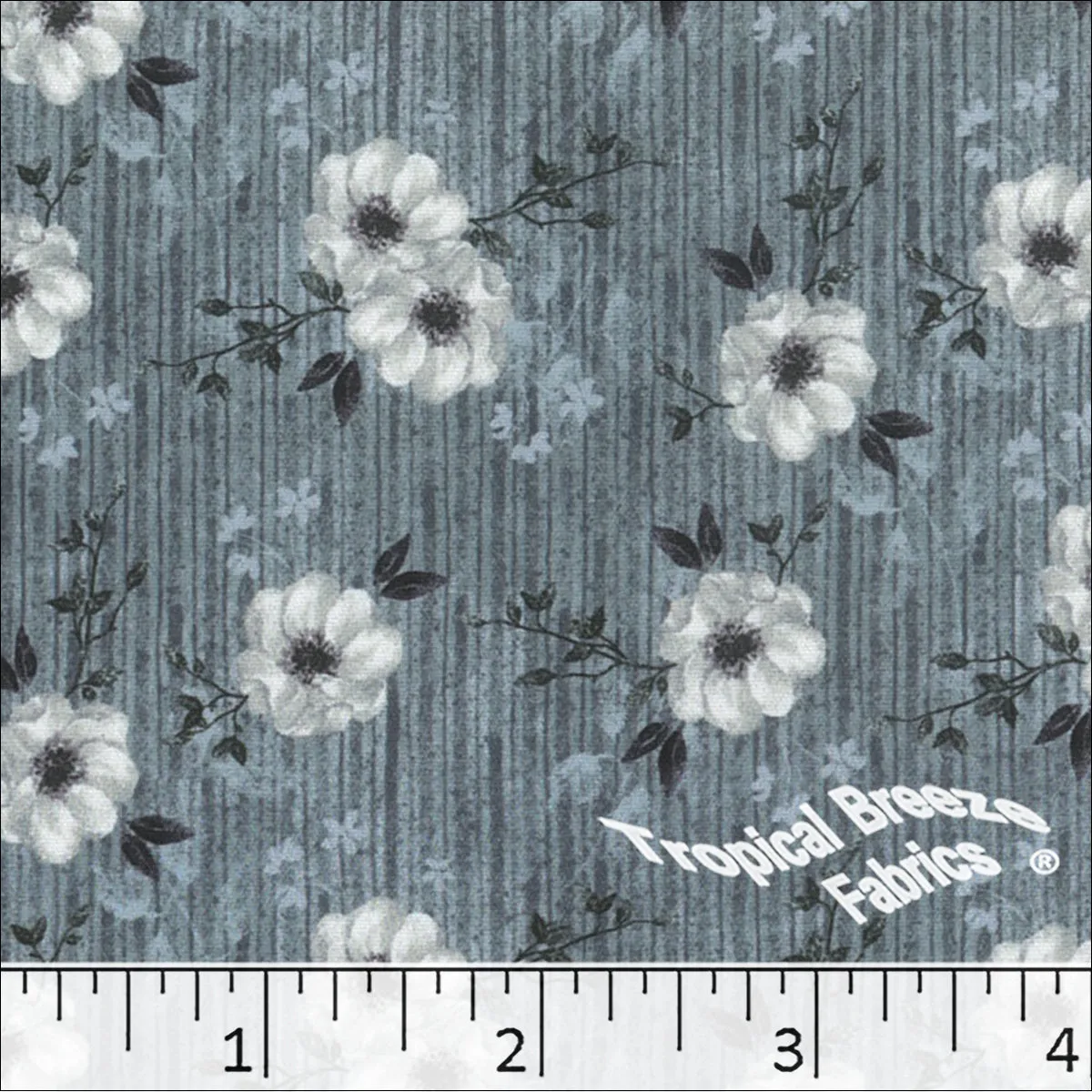 Crinkle Creme Floral Print Polyester Fabric 042511