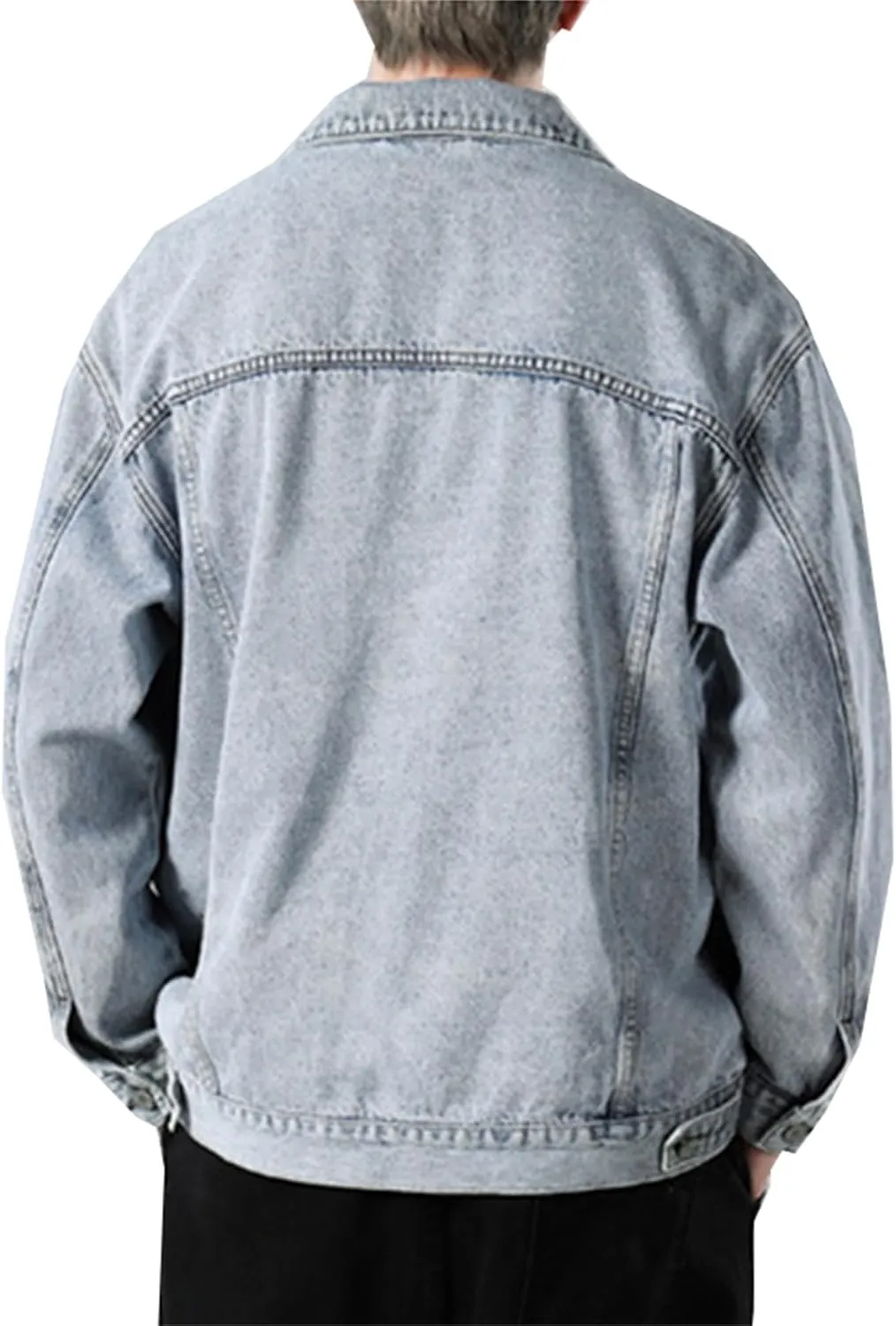 Cromoncent Mens Denim Jackets Cowboy Cut Western Classic Vintage Trucker Jacket