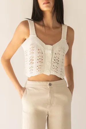 CROPPED OPEN KNIT TANK TOP