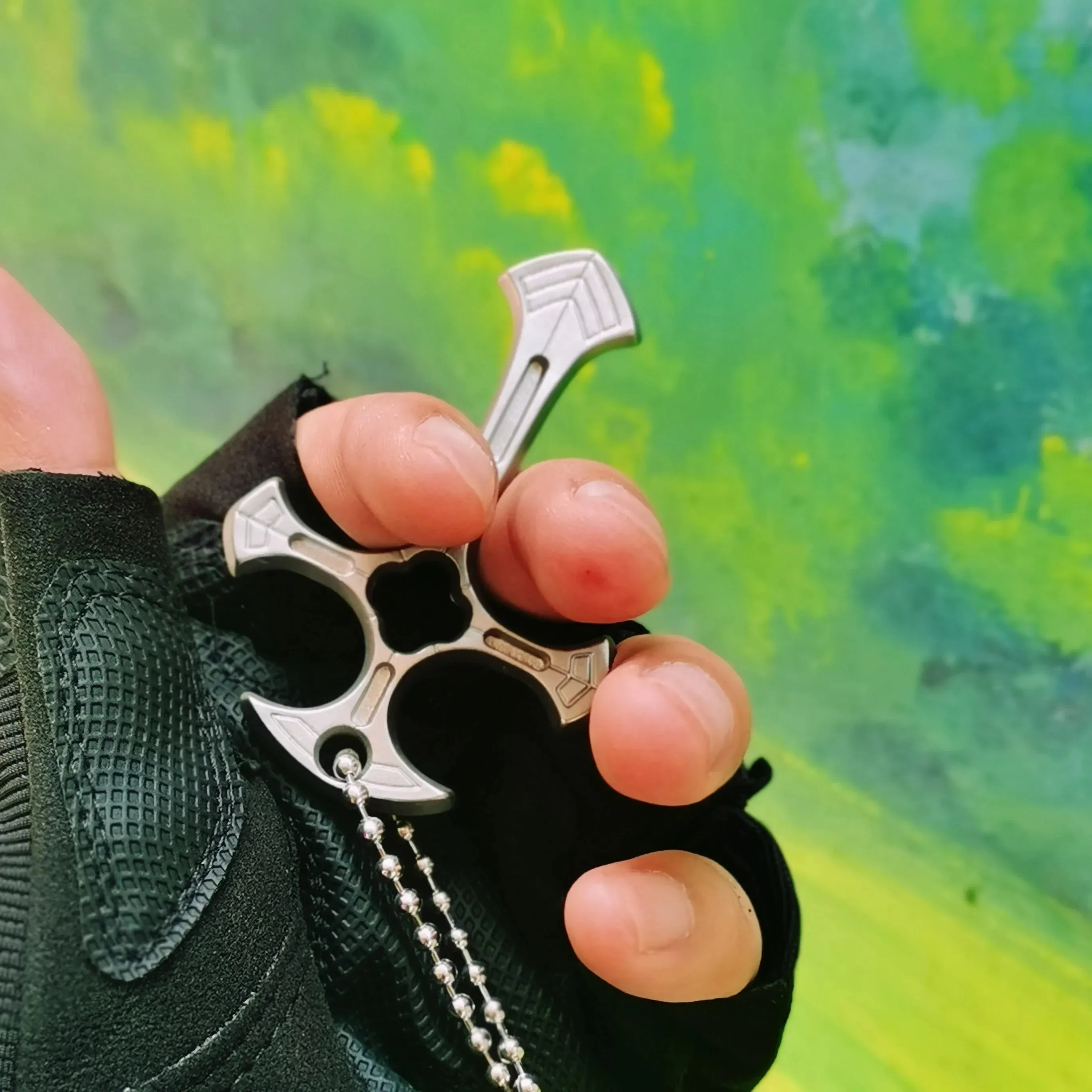 Cross Handheld Self Defense Knuckles Keychain
