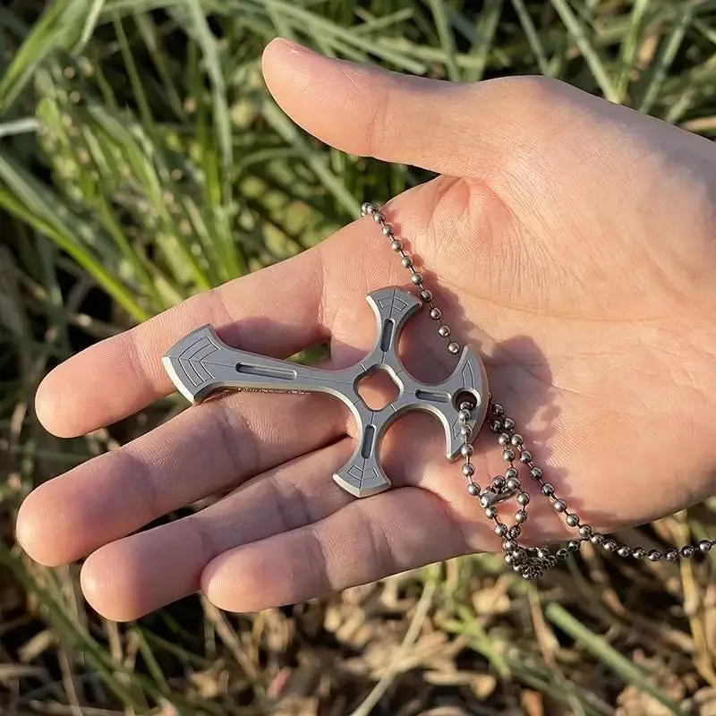 Cross Handheld Self Defense Knuckles Keychain
