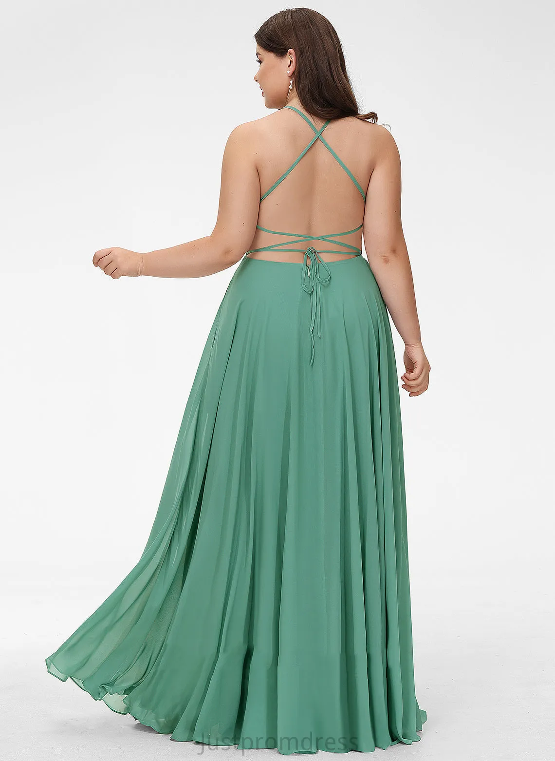Crystal Dresses A-line Square Neck Formal Dresses Chiffon