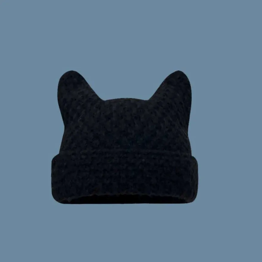 Custom Little Devil Striped Knitted Wool Hat