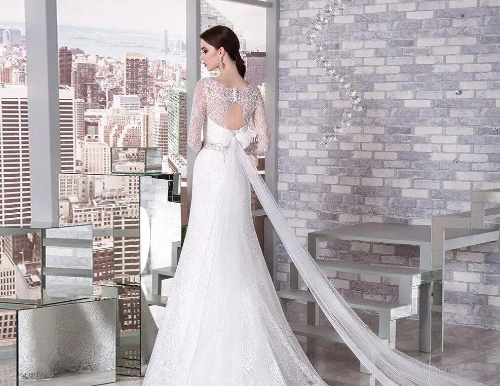 Custom Made  Beading Crystal Lace Mermaid Wedding Dresses