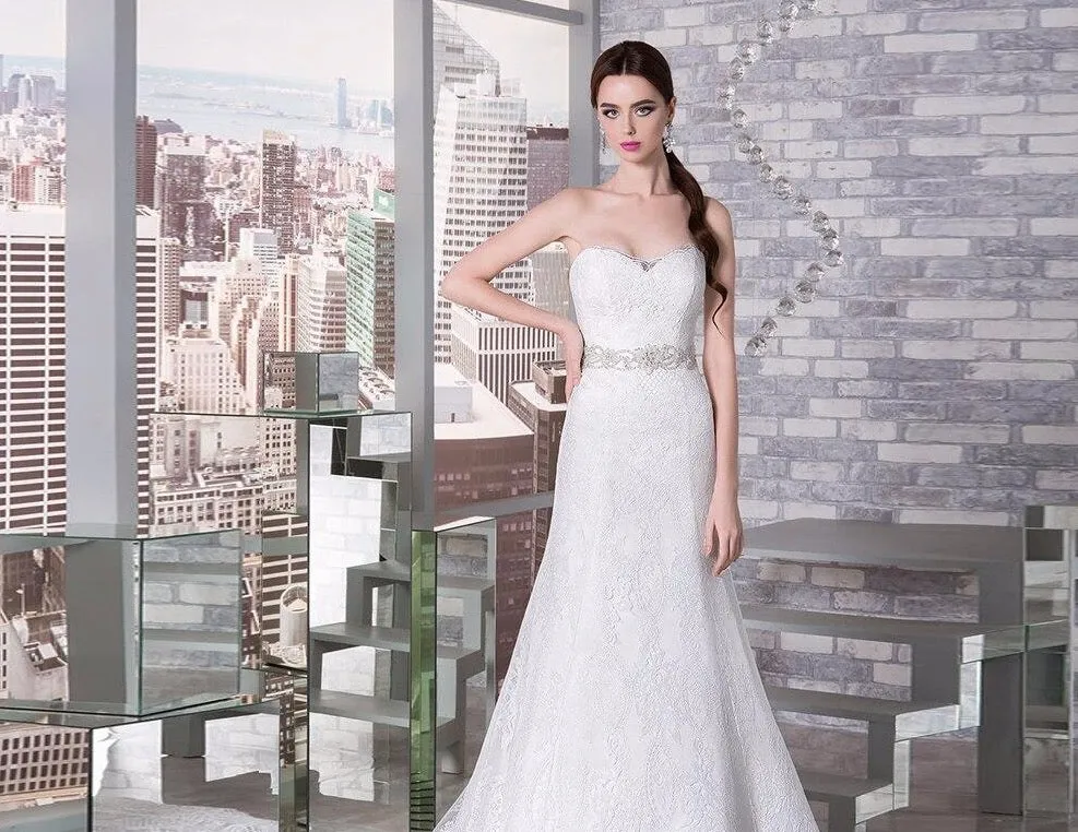 Custom Made  Beading Crystal Lace Mermaid Wedding Dresses