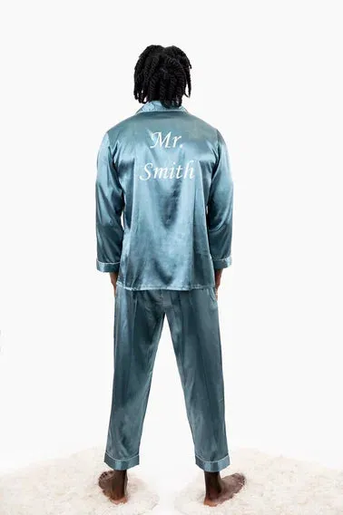 Custom Satin Pajama for Men, Holiday pajama - L L