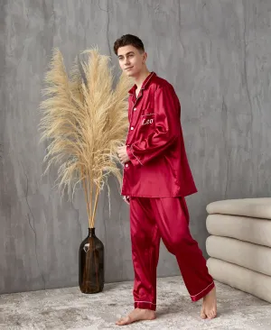 Custom Satin Pajama for Men, Holiday pajama - L L