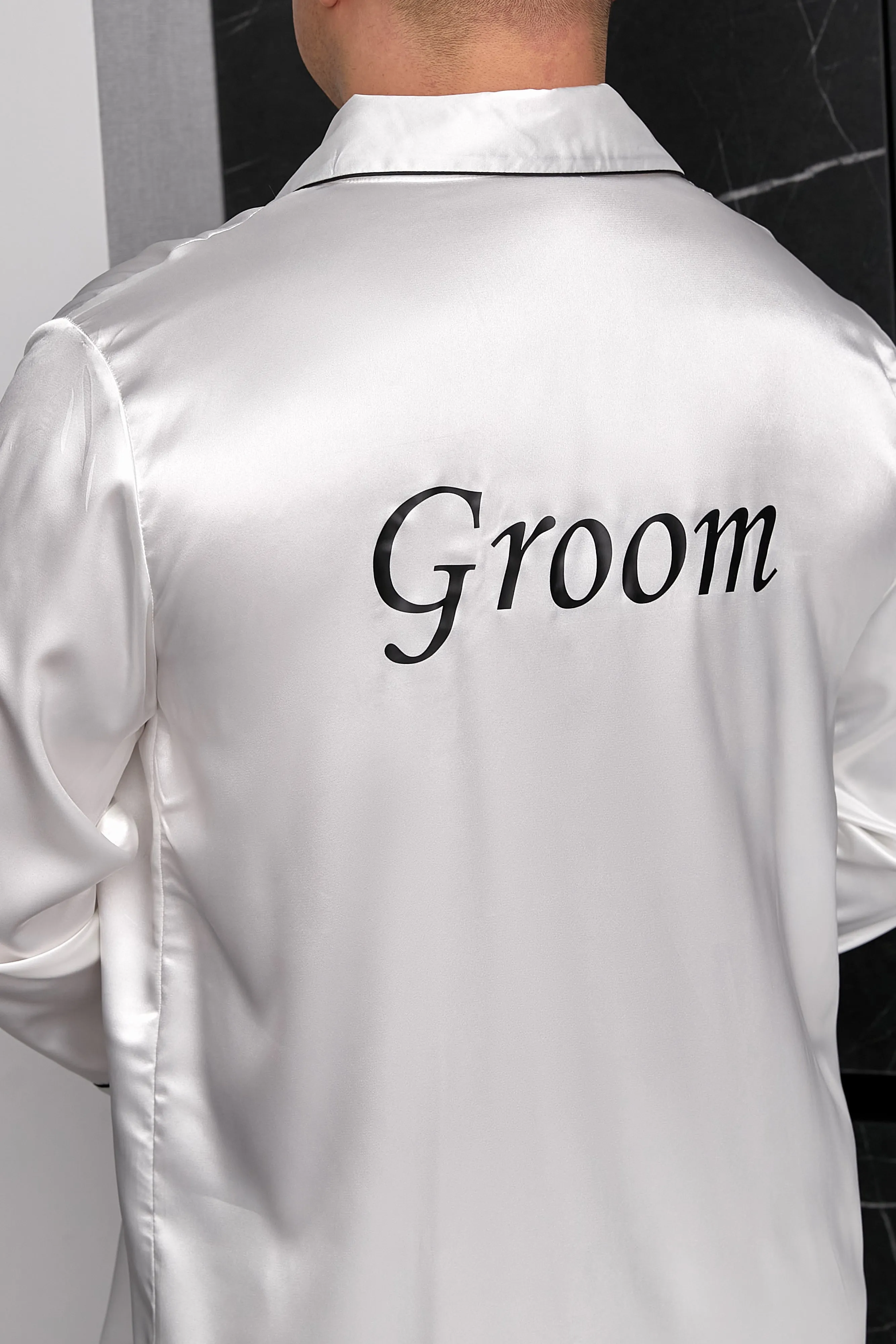 Custom Satin Pajama for Men, Holiday pajama - L L
