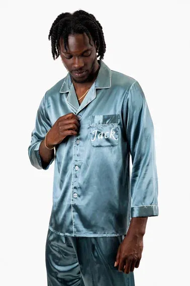 Custom Satin Pajama for Men, Holiday pajama - L L