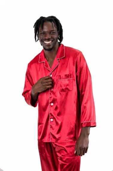Custom Satin Pajama for Men, Holiday pajama - L L