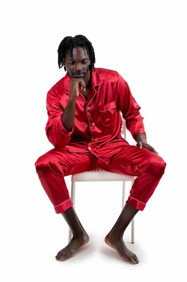 Custom Satin Pajama for Men, Holiday pajama - L L