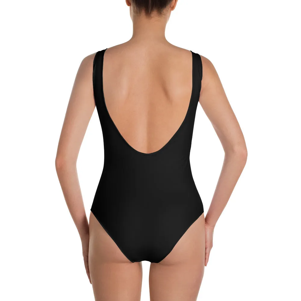 Custom Text Bathing Suit Women, Swimsuit Personalized One Piece Birthday Bride Squad Black White Swimwear Customized Swim Bachelorette Party