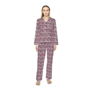 Customizable Luxurious Leopard Print Satin Pajama Set for Women