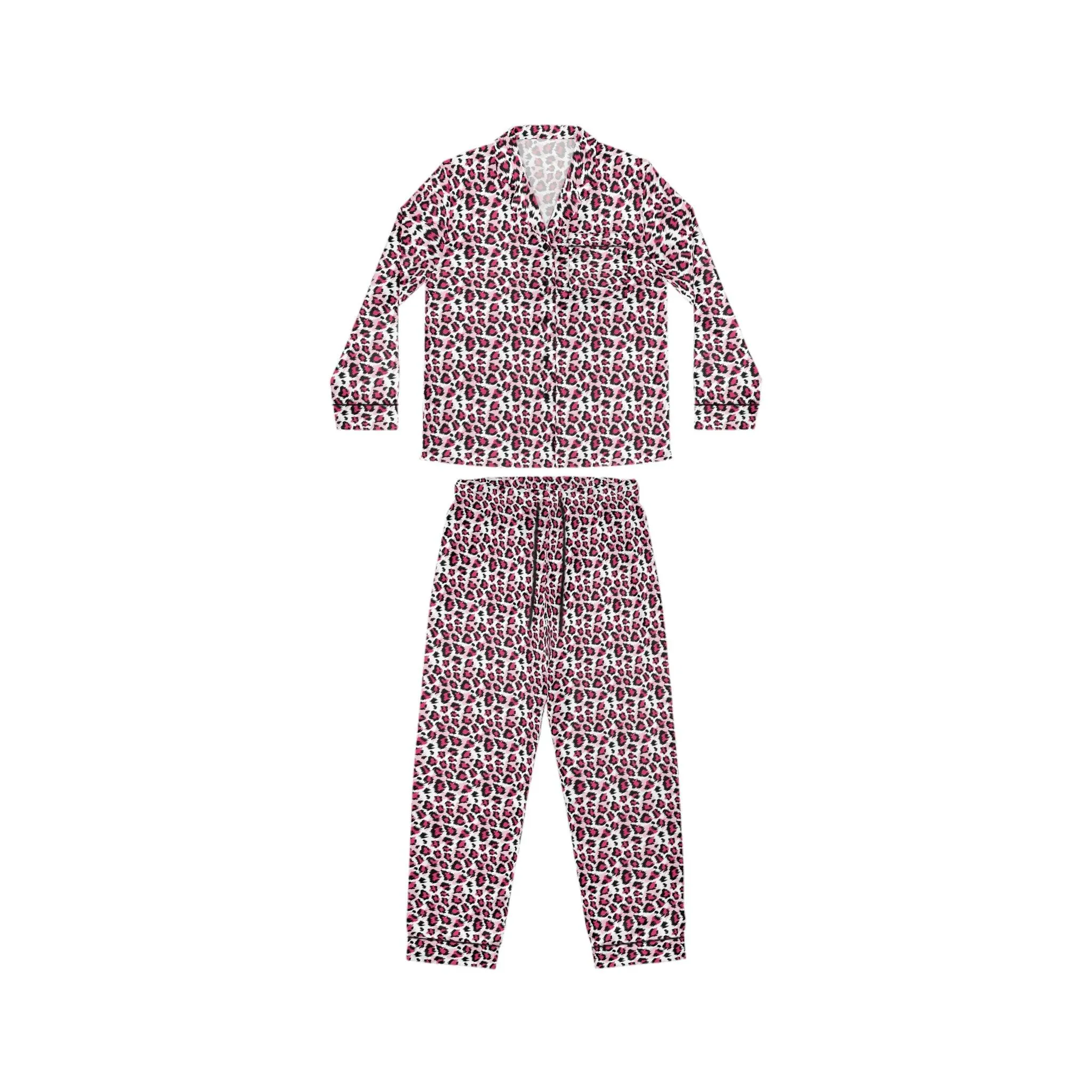 Customizable Luxurious Leopard Print Satin Pajama Set for Women