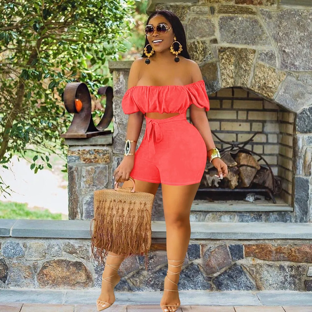 Cut Out Short Romper