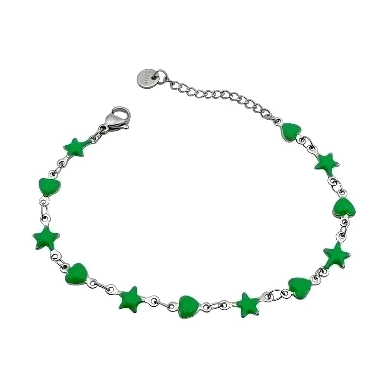 Cute Sweet Star Stainless Steel Enamel Bracelets