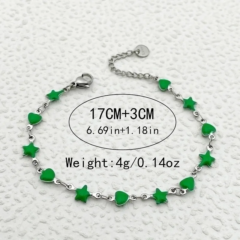 Cute Sweet Star Stainless Steel Enamel Bracelets
