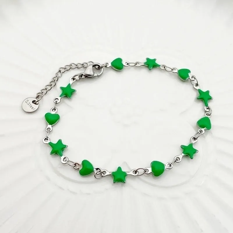 Cute Sweet Star Stainless Steel Enamel Bracelets