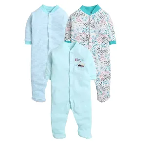 Daddy - G Rompers/Sleepsuits/Jumpsuit /Night Suits for New Born Babies - Mint Green