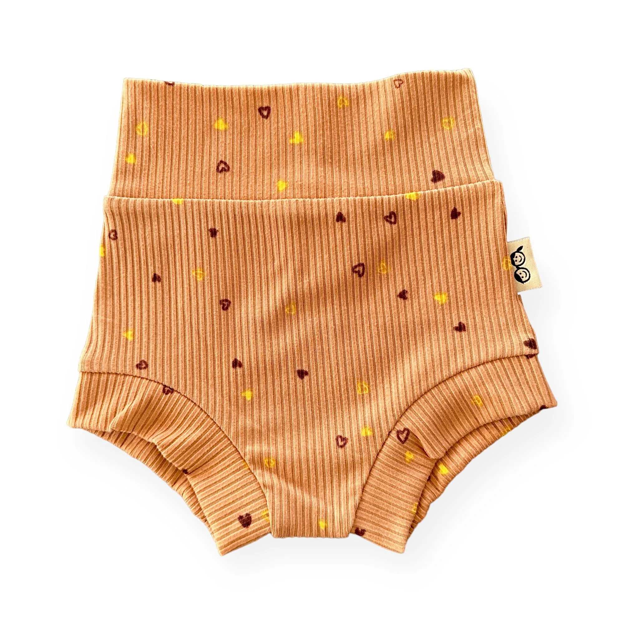 Dainty Hearts on Camel Ribbed Summer Lounge Set