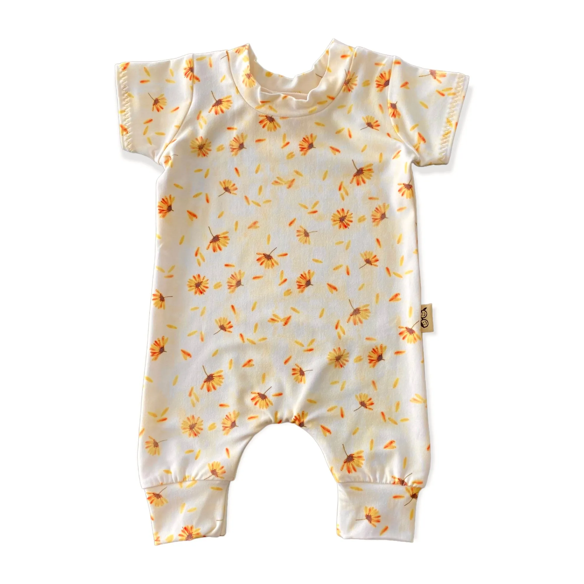 Daisy Blossom on Cream Harem Romper