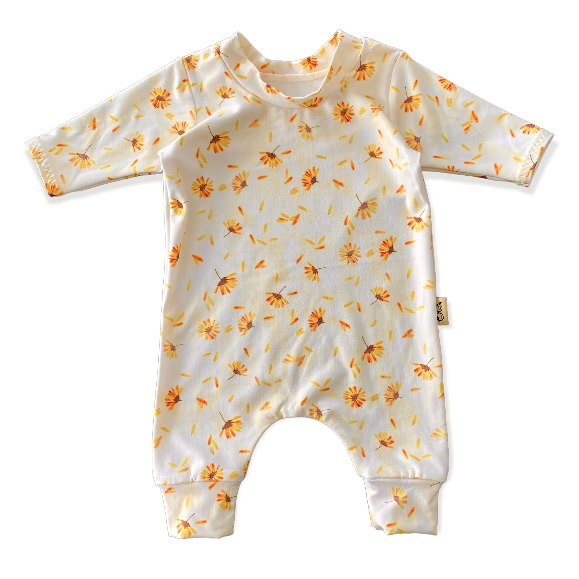 Daisy Blossom on Cream Harem Romper