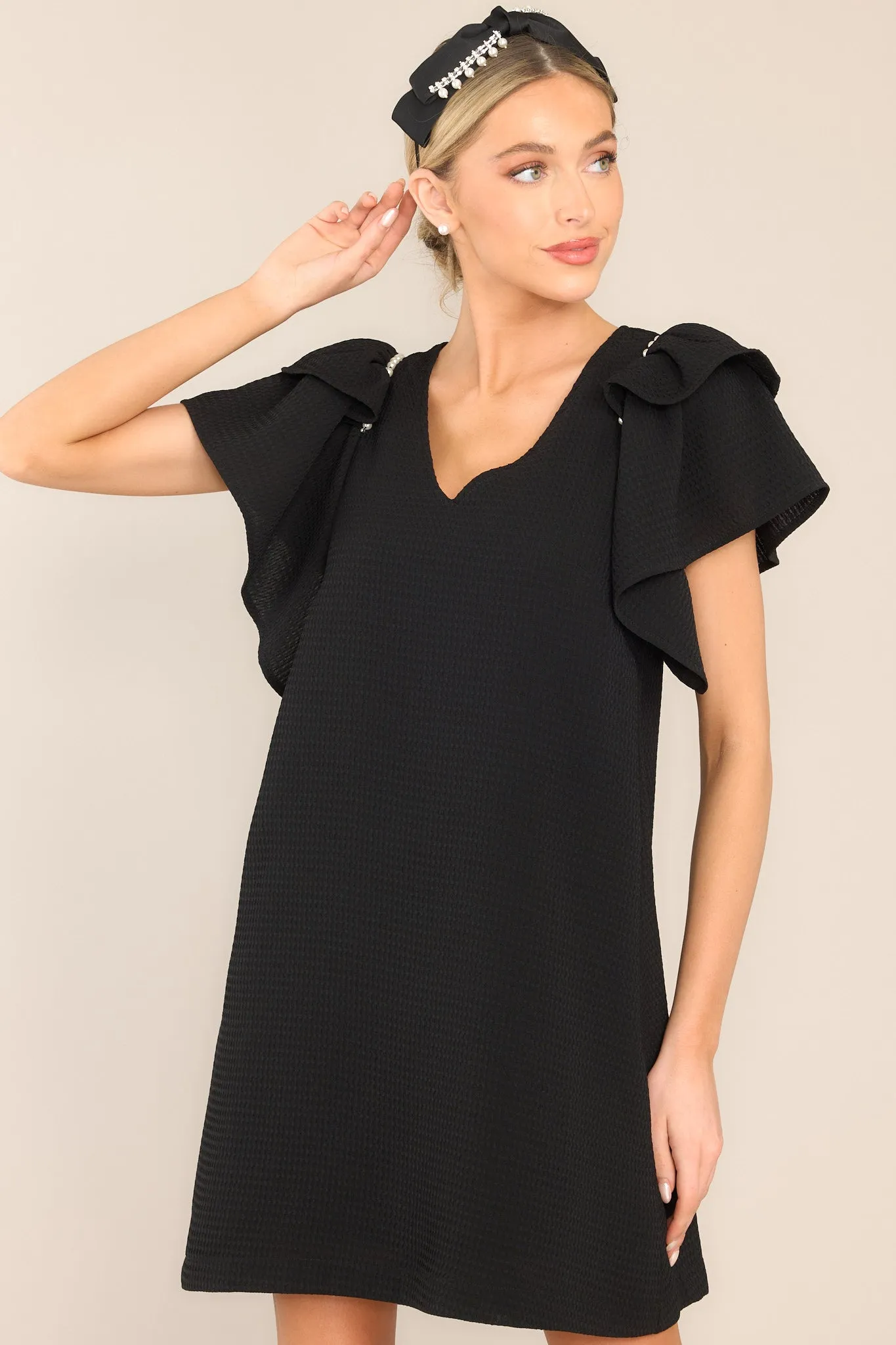 Dancing Through Life Black Mini Dress