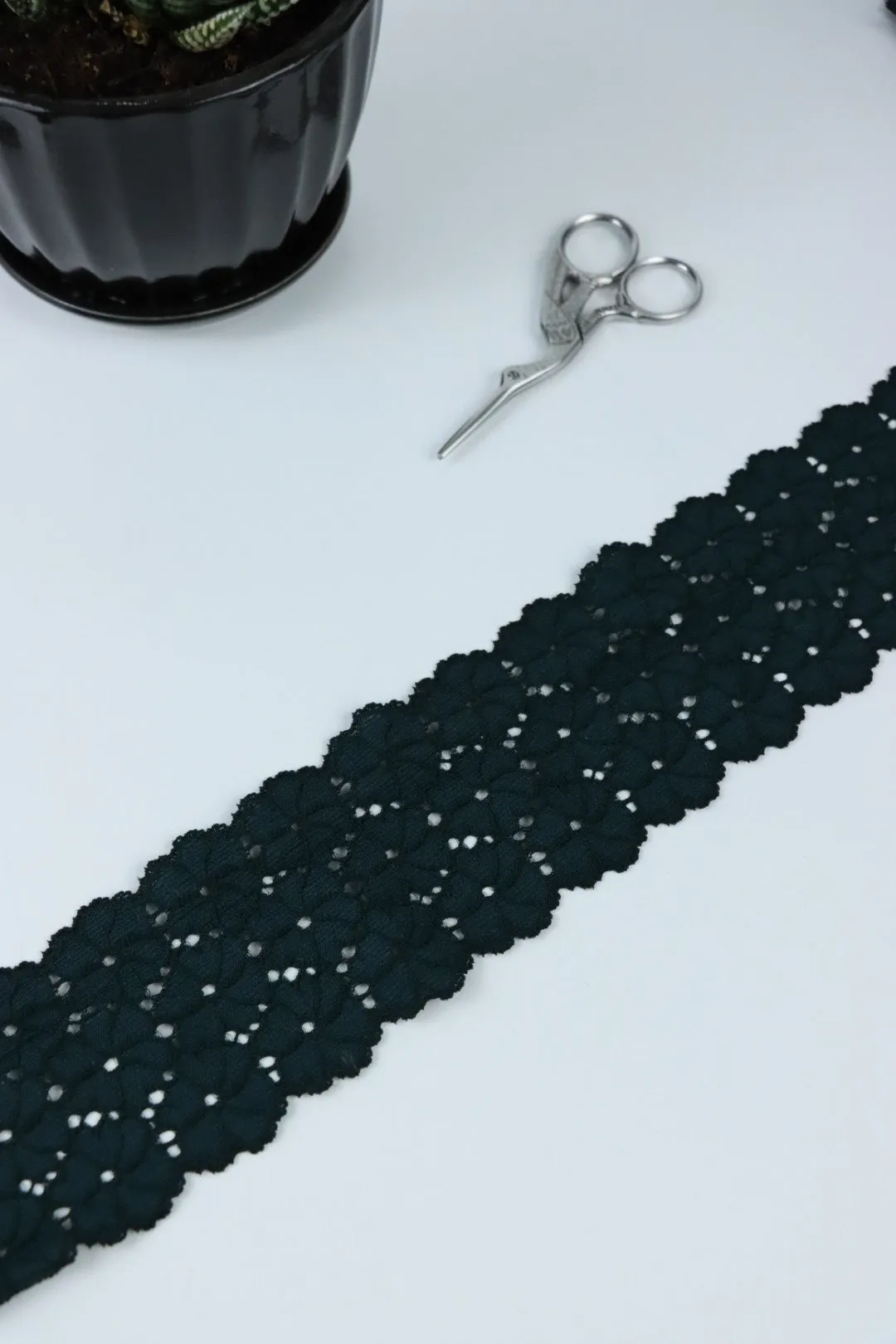 Dark Spruce 2.5" Wide Stretch Lace