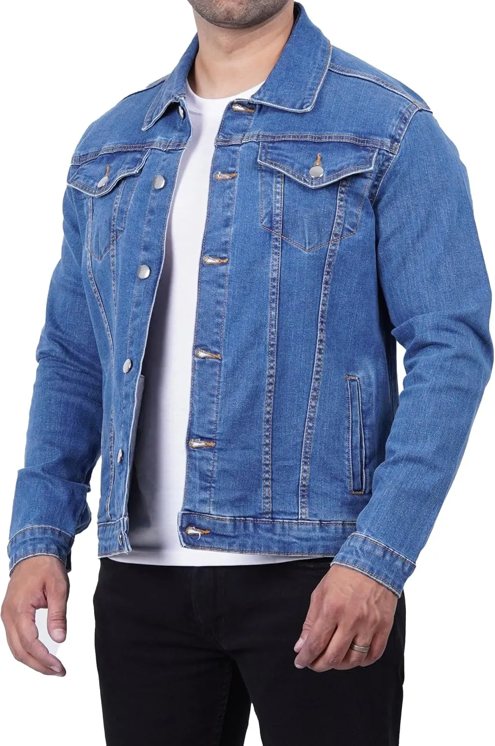 Decrum Jean Jacket Men - Trendy Trucker Style Men's Denim Jackets