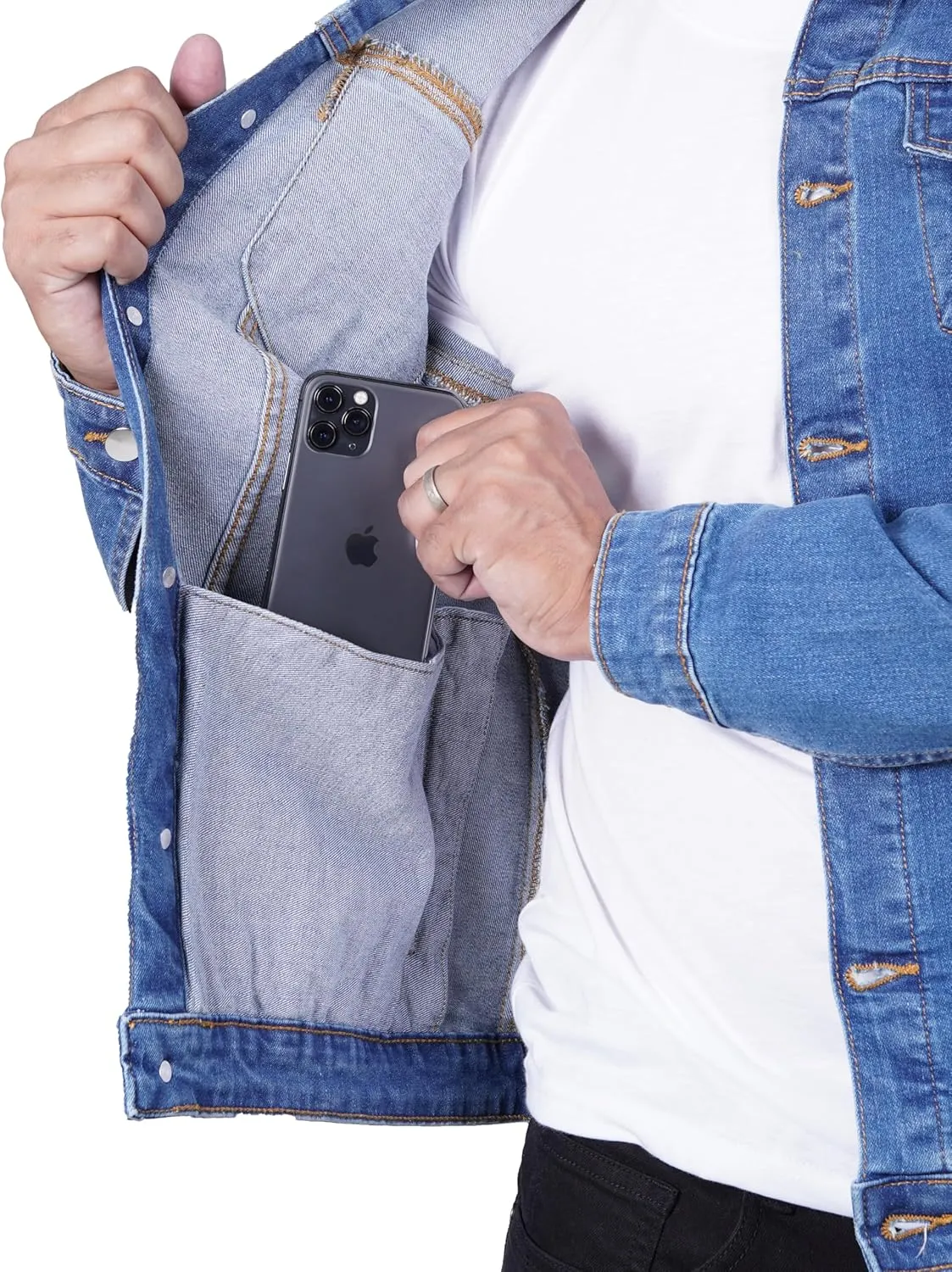 Decrum Jean Jacket Men - Trendy Trucker Style Men's Denim Jackets