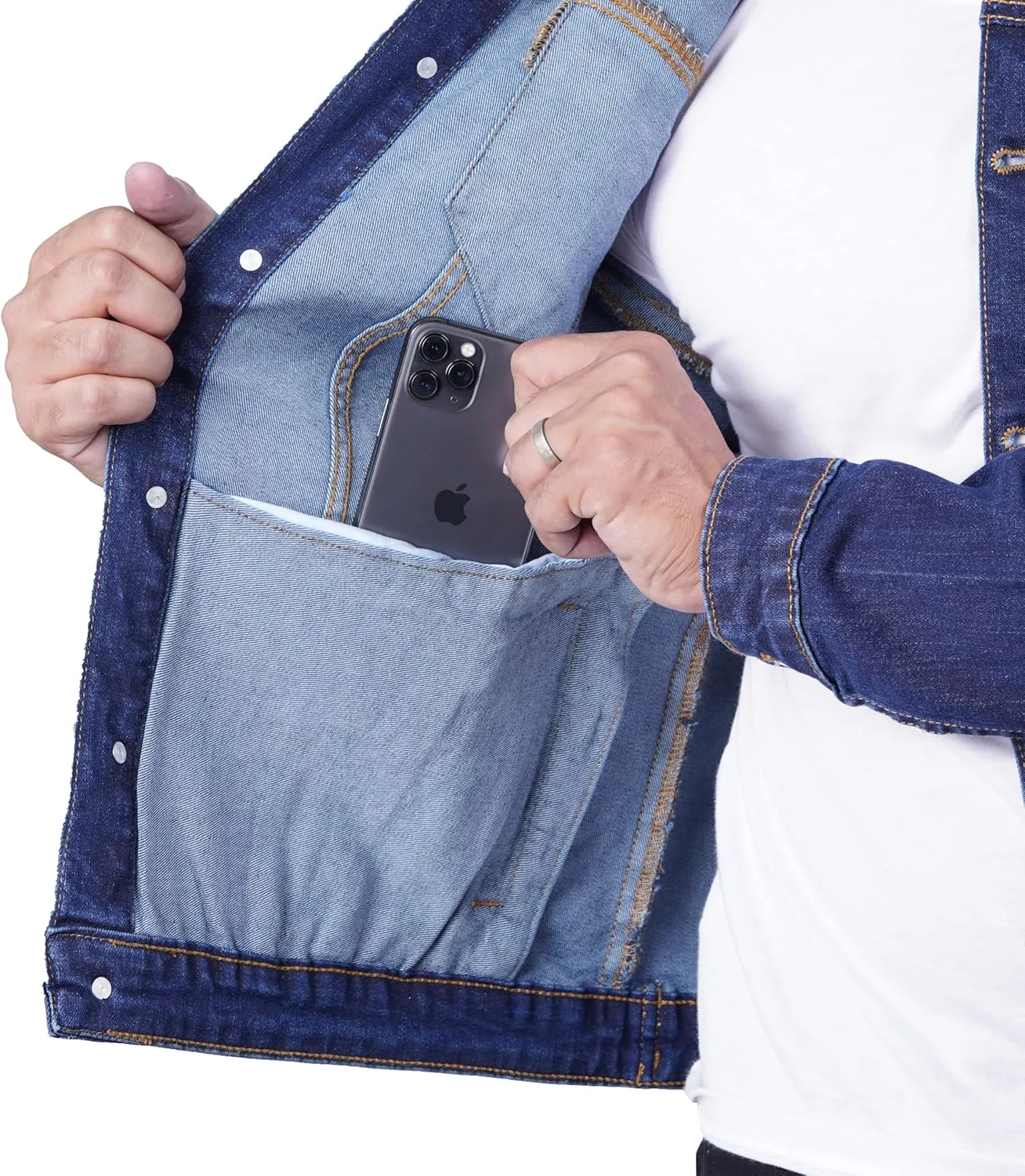 Decrum Jean Jacket Men - Trendy Trucker Style Men's Denim Jackets