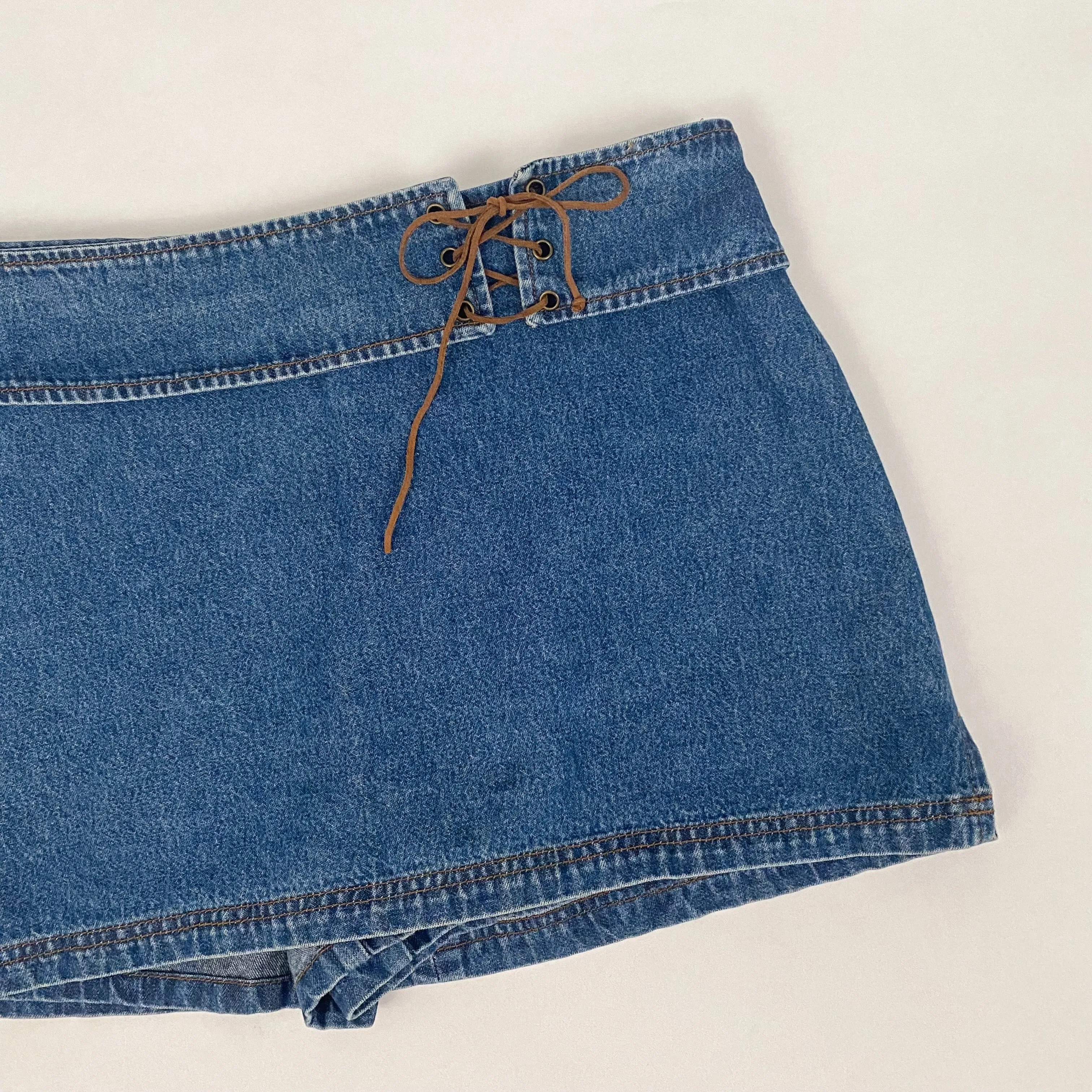 denim mini skort - size 12