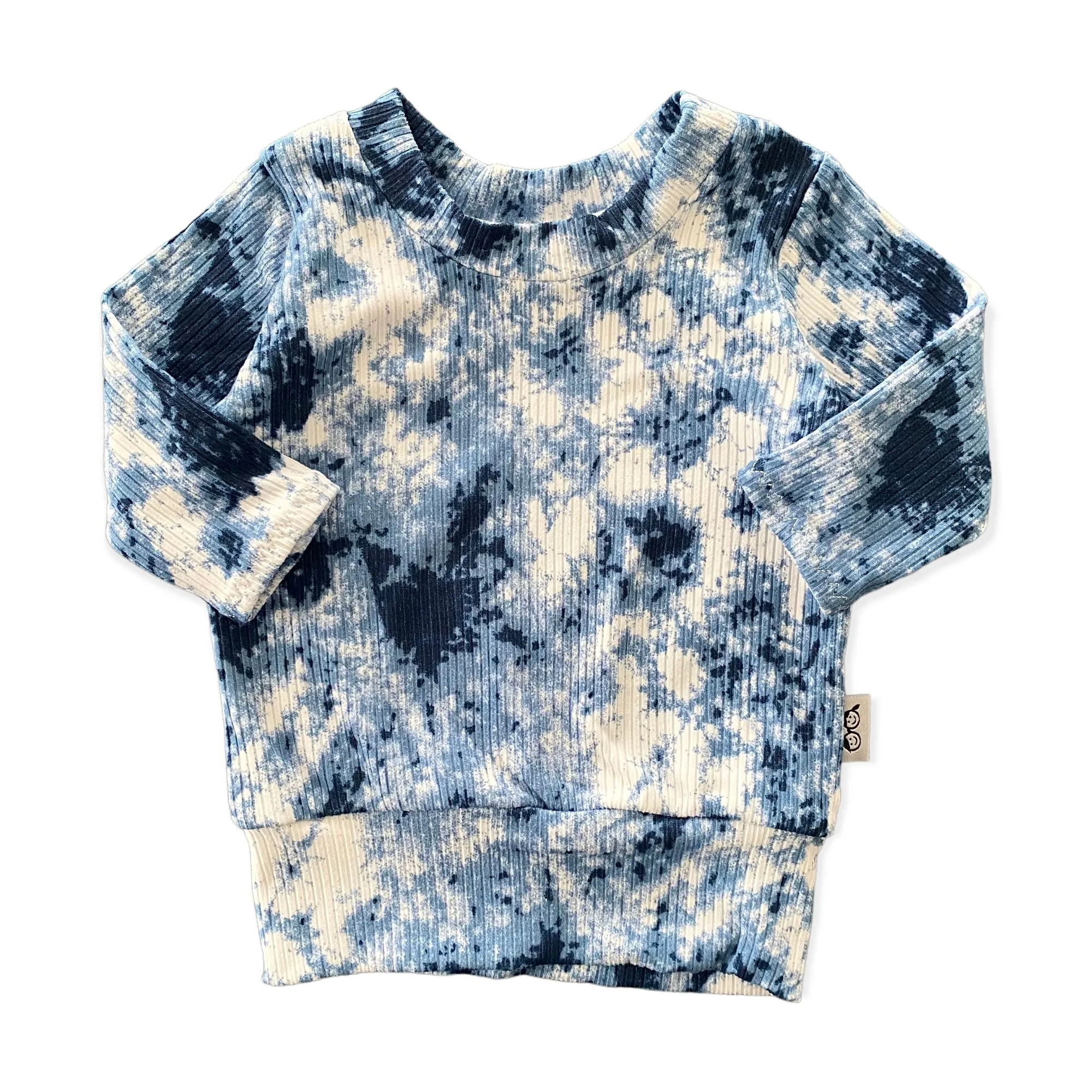 Denim Tie Dye Ribbed Lounge Top