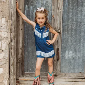 Denim Vintage Romper Kids (6-7)