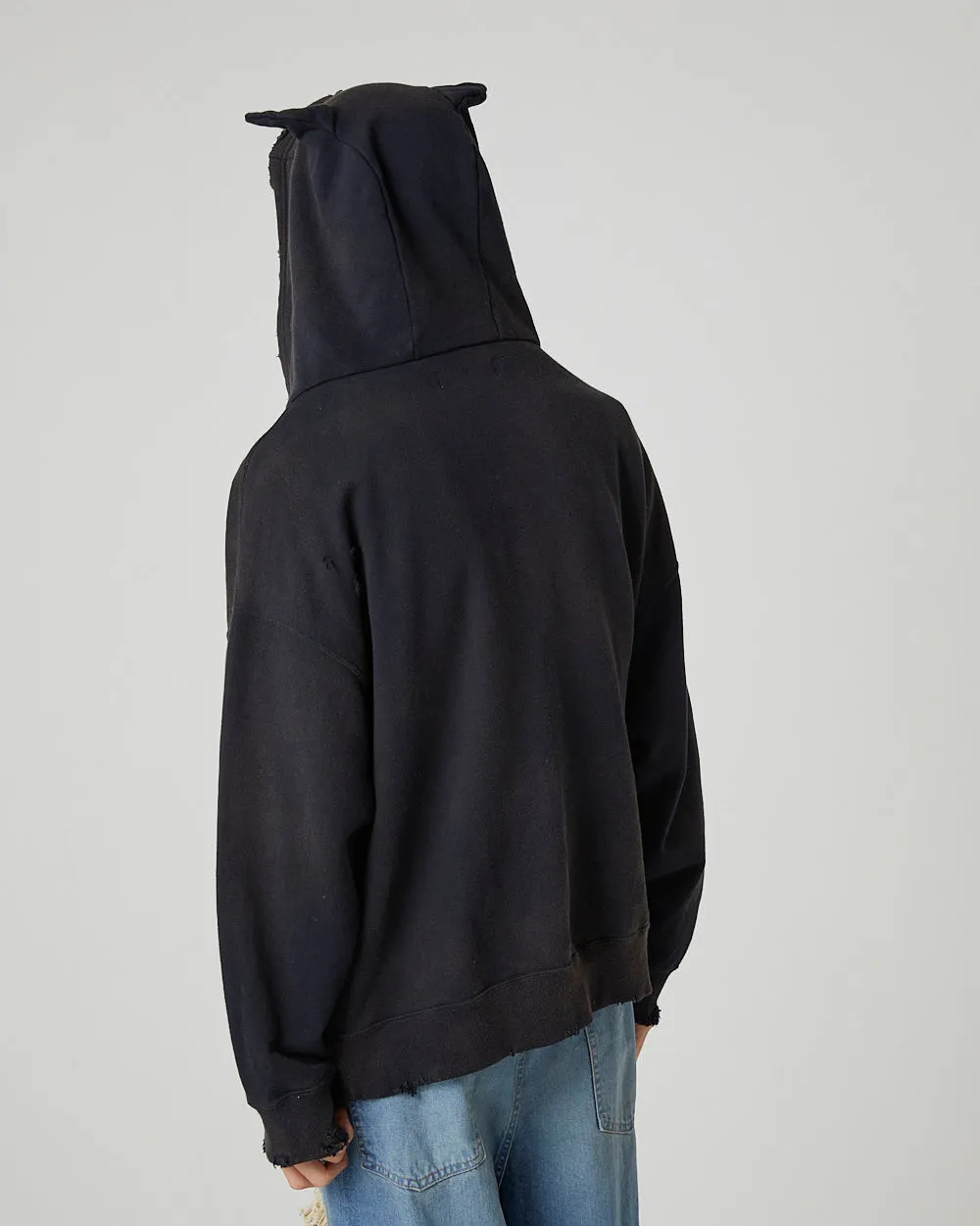 DEVIL DAMAGE SWEAT HOODIE｜BLACK