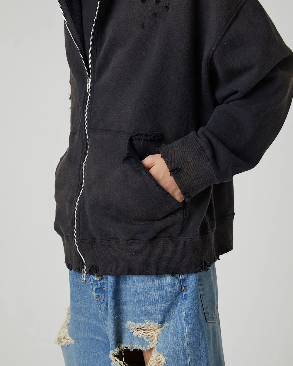 DEVIL DAMAGE SWEAT HOODIE｜BLACK