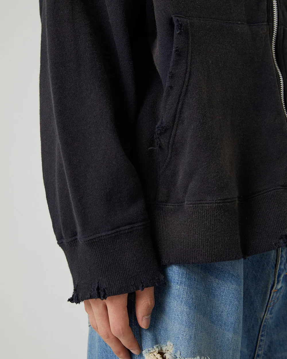 DEVIL DAMAGE SWEAT HOODIE｜BLACK