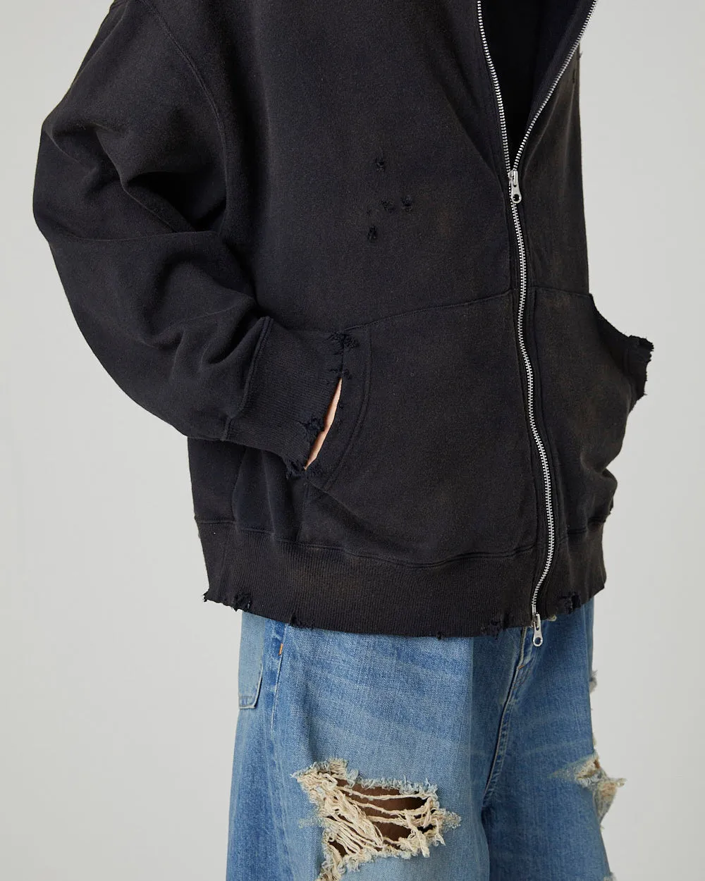 DEVIL DAMAGE SWEAT HOODIE｜BLACK