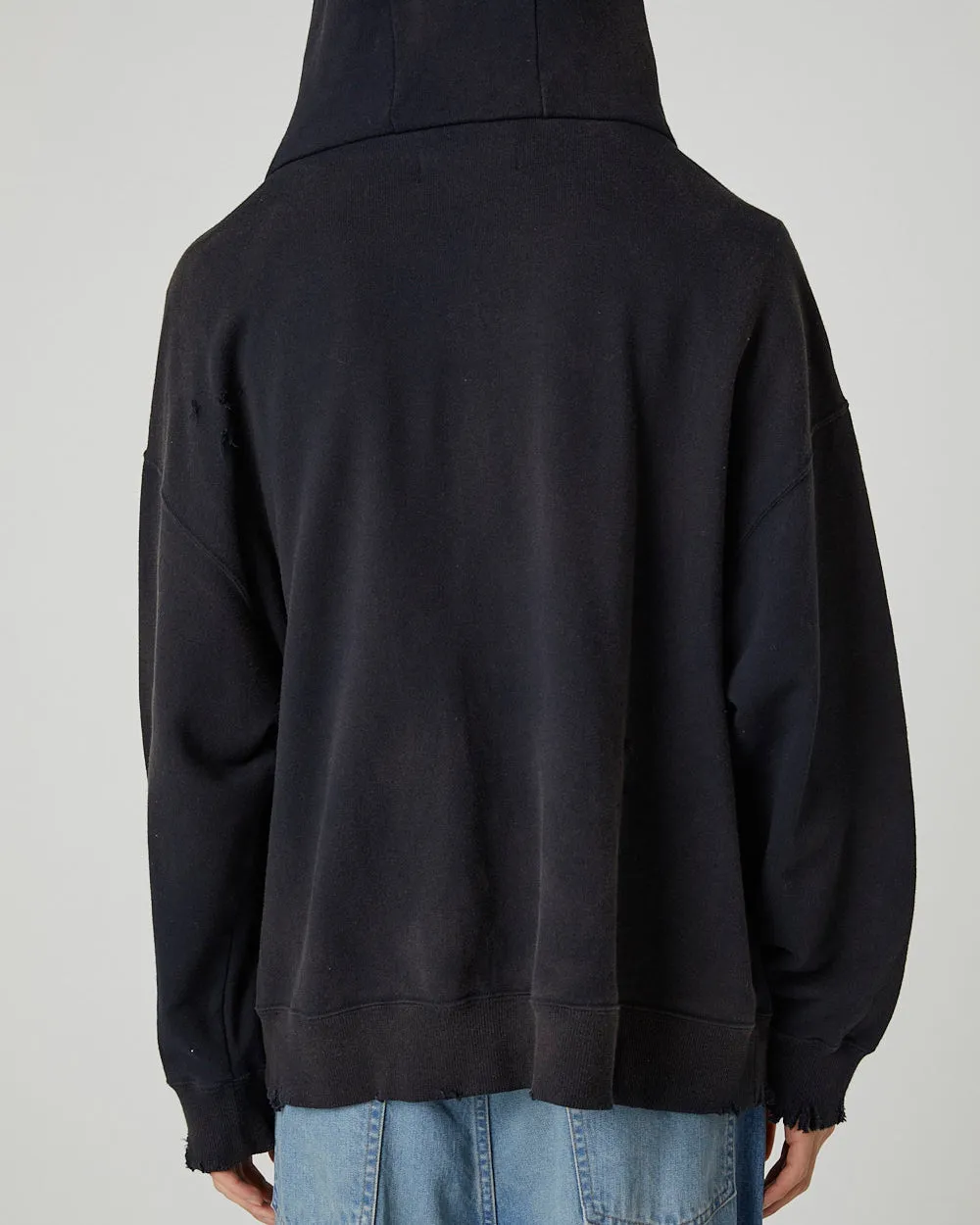 DEVIL DAMAGE SWEAT HOODIE｜BLACK