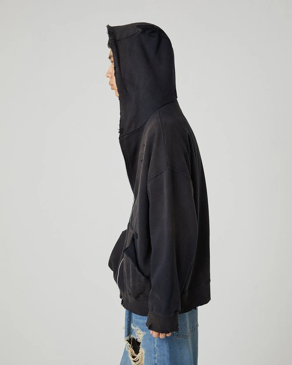 DEVIL DAMAGE SWEAT HOODIE｜BLACK