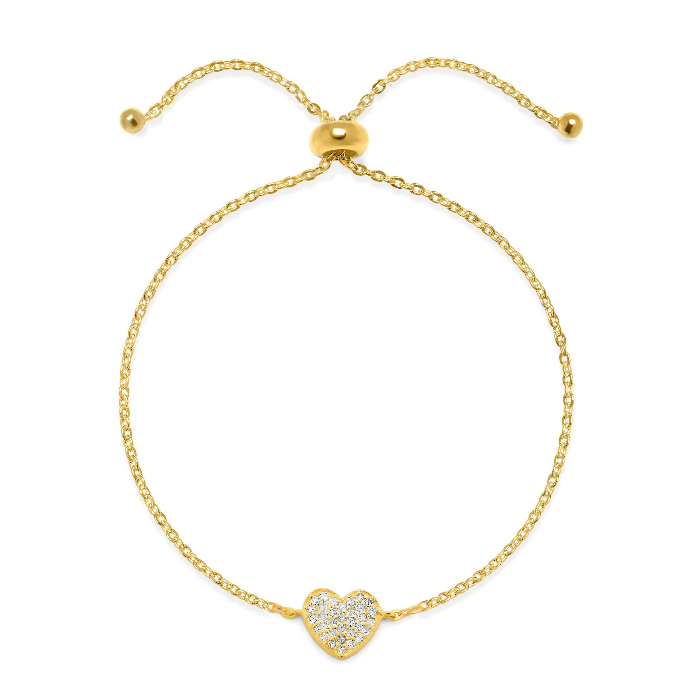 Diamond Heart Bracelet-Gold
