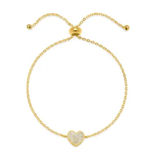 Diamond Heart Bracelet-Gold