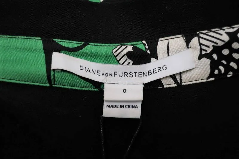 Diane von Furstenberg Women's Skirt: Green Wool Blend Size 0, New