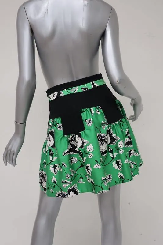 Diane von Furstenberg Women's Skirt: Green Wool Blend Size 0, New