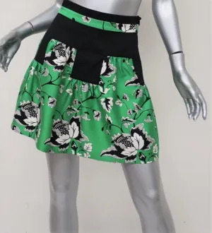 Diane von Furstenberg Women's Skirt: Green Wool Blend Size 0, New