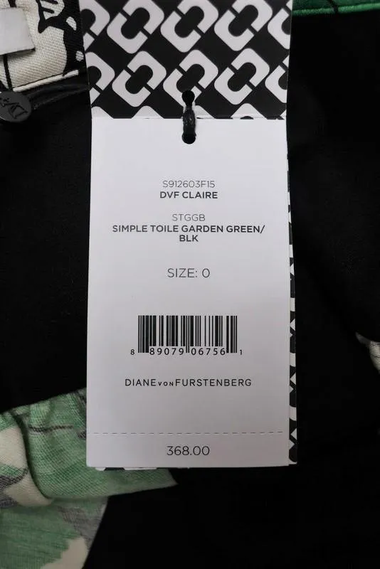 Diane von Furstenberg Women's Skirt: Green Wool Blend Size 0, New