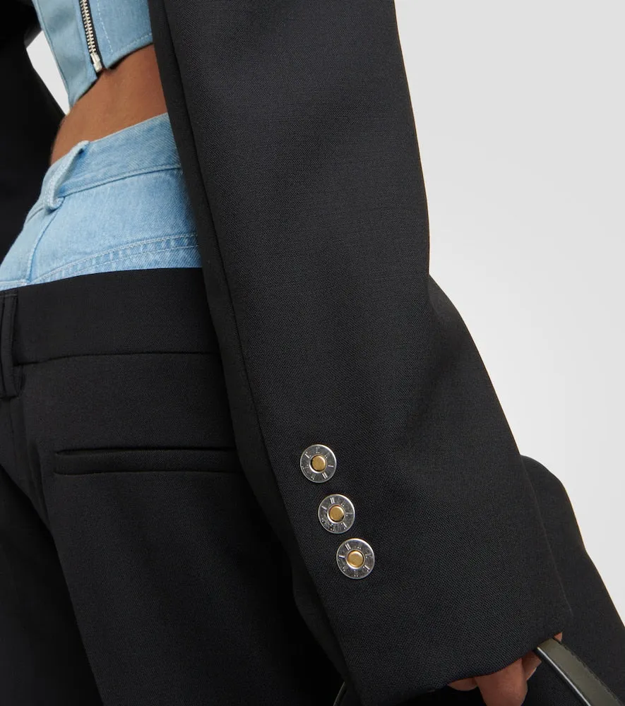 Dion Lee Wool and denim bustier blazer